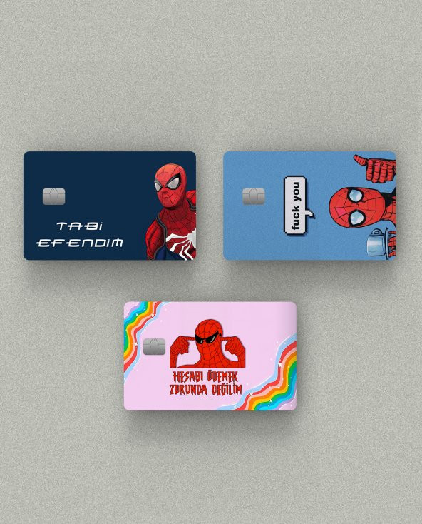 Spider Adam 3lü Set Kredi Kartı & Akbil Sticker Kaplama