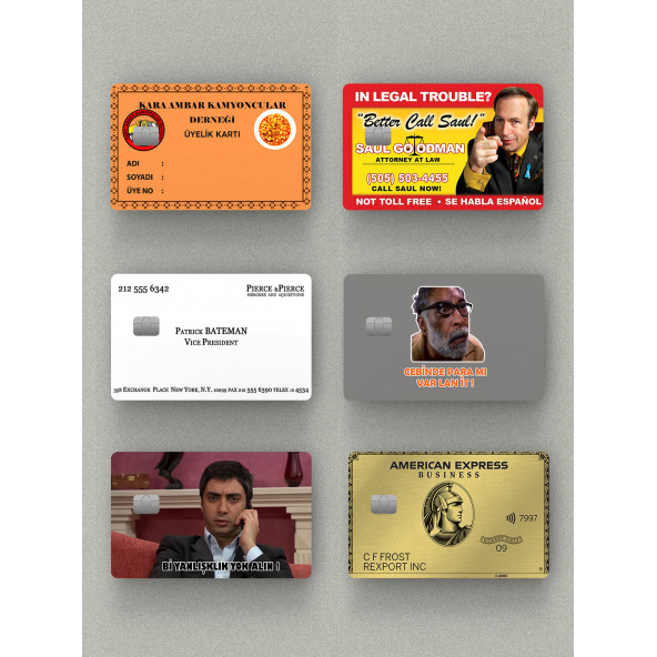 Best Seller 6lı Set Kredi Kartı & Akbil Sticker Kaplama ürün görseli