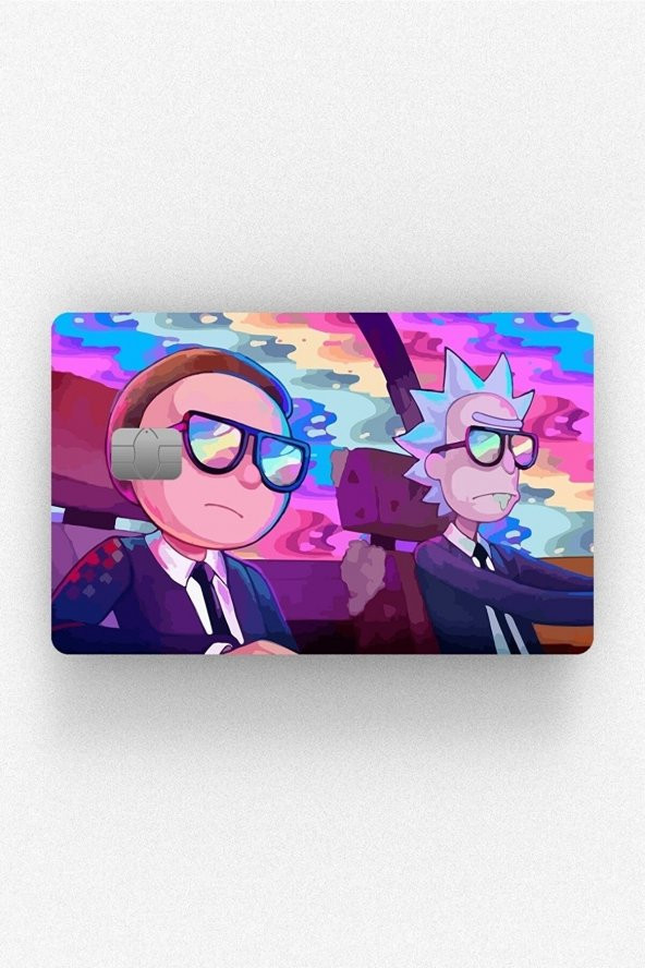 Rick and Morty Mor Çipli/Çipsiz Kart Stickerı Kaplama ürün görseli