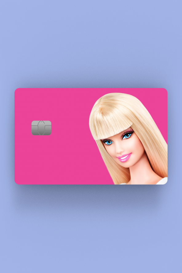 Barbie Pembe Kredi Kartı Sticker Kaplama