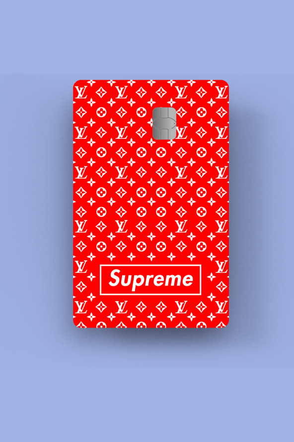 Louis Viutton Kırmızı - Çipli/Çipsiz Kredi Kartı Sticker Kaplama