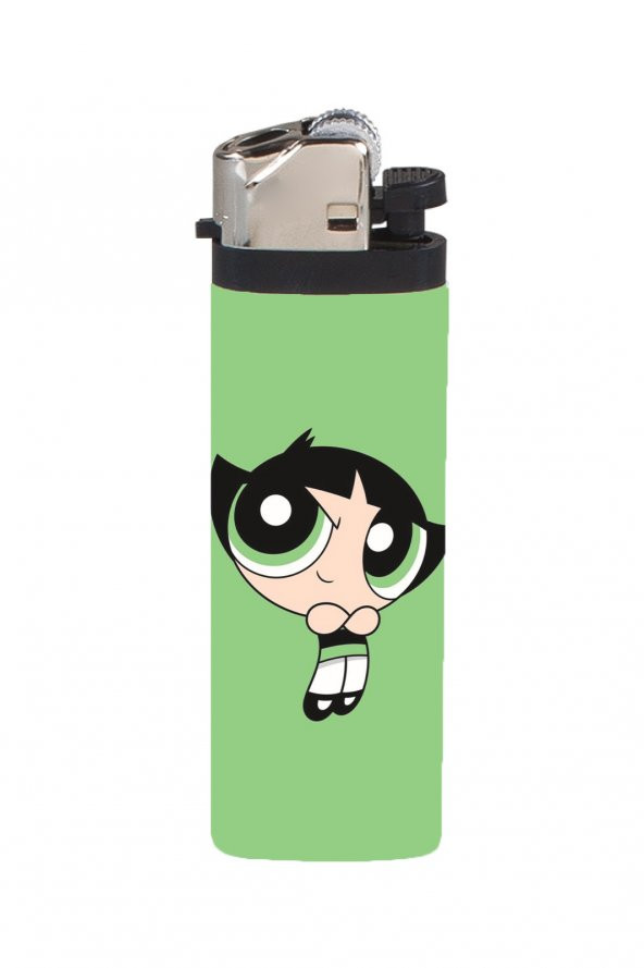 Çakmak Powerpuff Girls Yeşil Buttercup Full Kaplamalı Gazlı Çakmak