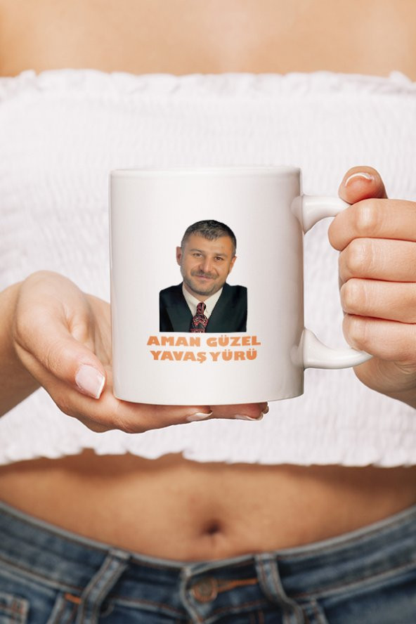 Azer Bülbül Aman Güzel Yavaş Yürü Hediyelik Beyaz Seramik Kupa - 2