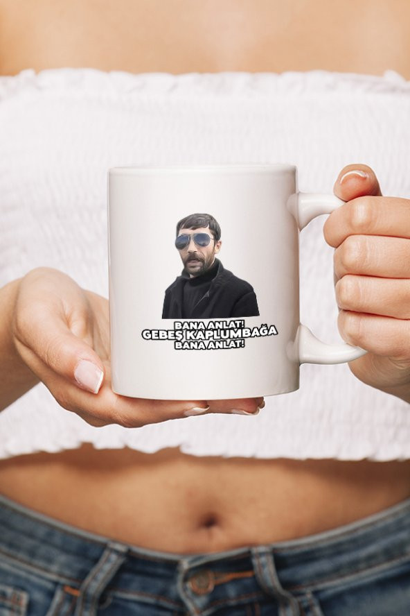 Bana Anlat Gebeş Kaplumbağa G5 Hediyelik Beyaz Seramik Kupa - 2