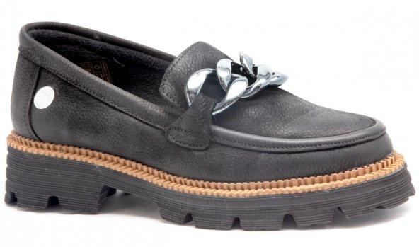 MAMMAMİA 6060 Siyah Nubuk Kadın Loafer Ayakkabı