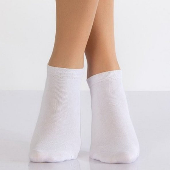 Beyaz Dikişsiz Pamuklu UNİSEX Patik Çorap Yazlık Dayanıklı Topuk Ve Burun