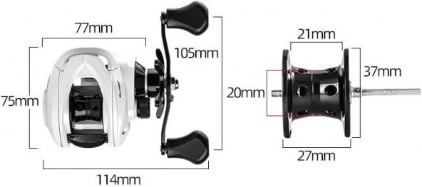 Valkyrie AW200 Sağ El Baitcasting 8kg Max Manyetik Fren 6.3:1 Çıkrık Olta Makinesi Motoru - 5