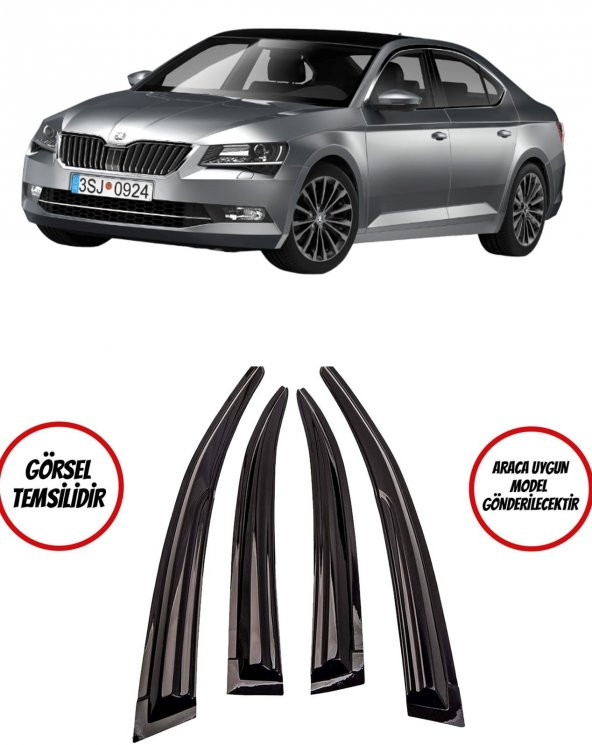 Skoda Super B Cam Rüzgarlığı 4lü Takım 2015-2020 Arası - 1