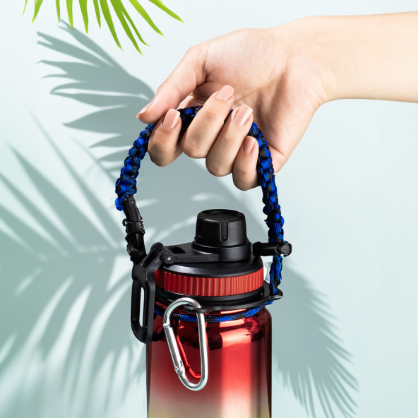 Cooker 1395-3 Paslanmaz Çelik Sızdırmaz Çift Katmanlı Taşıma Askılı Çay Kahve Termosu Kırmızı 700 ml - 2