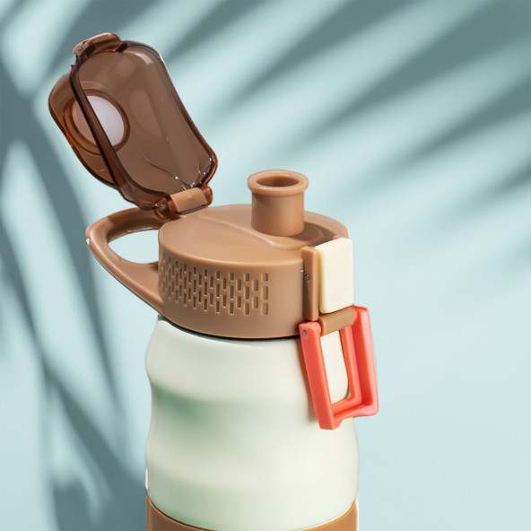 Cooker 1393-1 Paslanmaz Çelik Sızdırmaz Çift Katmanlı Yalıtımlı Çay Kahve Termosu Krem 350 ml - 2