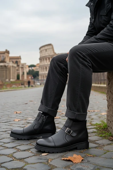 Muggo Nijer Garantili Kürklü Fermuarlı Erkek Kışlık Bot