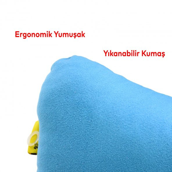 Automix Araba Araç Otomobil Oto Koltuk Başlığı Ergonomik Boyun Destek Yastığı Mavi Renk 44837 - 3