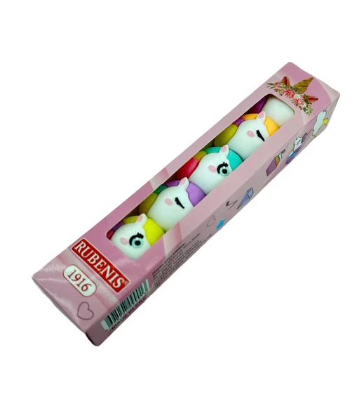 Rubenis Boynuzlu At Figürlü Mini Fosforlu Kalem 5'Li - 4