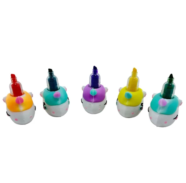 Rubenis Boynuzlu At Figürlü Mini Fosforlu Kalem 5'Li - 2