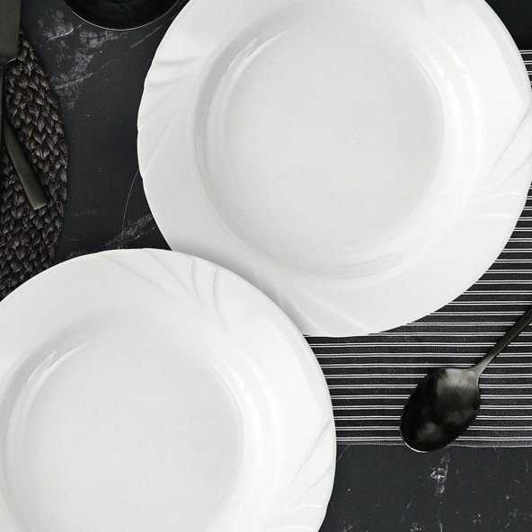 Güral Porselen Soprano Çukur Tabak 23 cm Dekorsuz - 4