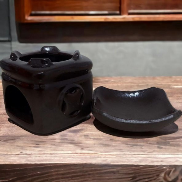 T.Concept Seramik Buhurdanlık Kahverengi 2 Parça K-2102 - 4