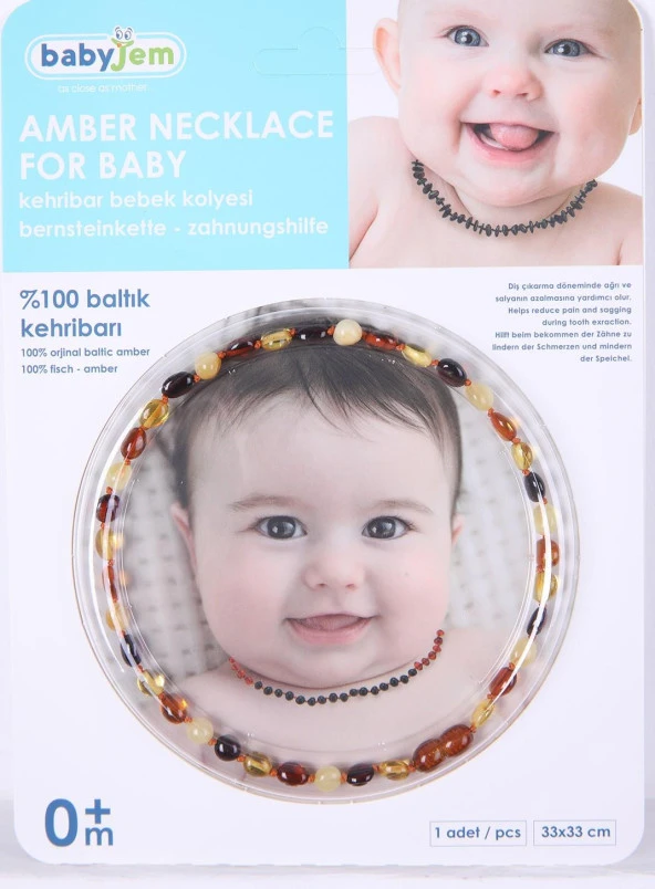 Babyjem %100 Keltik Kehribarı Amber Bebek Kolyesi 587 Multicolor