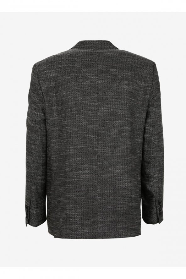 Süvari Regular Fit Siyah Erkek Armürlü Ceket CT2004800235 - 2