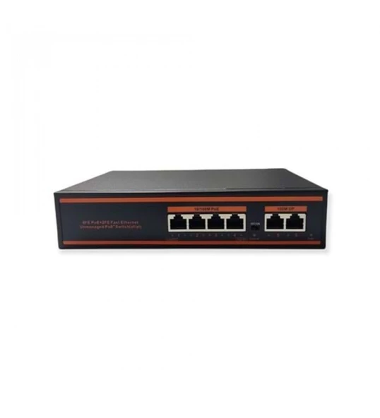 Nova ND1P402LF 4 Port Poe+ 10-100 Mbps 2 Port 10-100 Uplink Switch 78W - 2