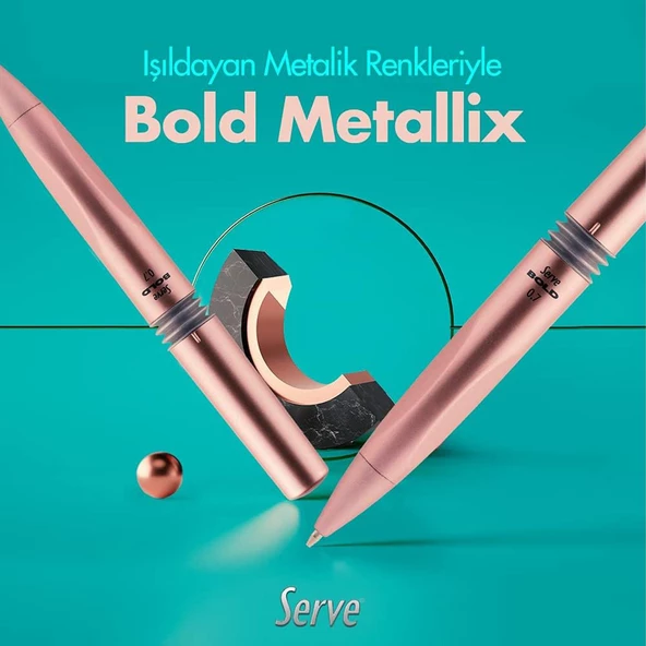 Serve Bold Mekanik Çıtçıtlı Kurşun Kalem 0.7 Mm Metalik Set - 3