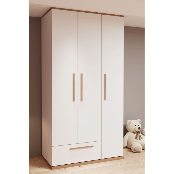Eva 3'lü Çocuk&Genç Odası Takımı - Beyaz&Atlantik Çam - 2