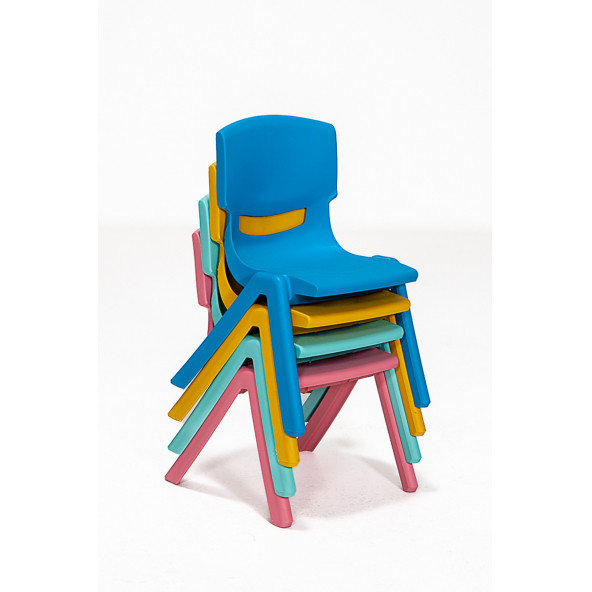 Junior 2 Adet Ergonomik Konforlu Anaokulu Kreş Çocuk Sandalyesi - Mavi - 2