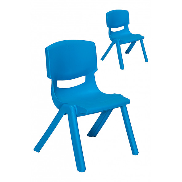 Junior 2 Adet Ergonomik Konforlu Anaokulu Kreş Çocuk Sandalyesi - Mavi