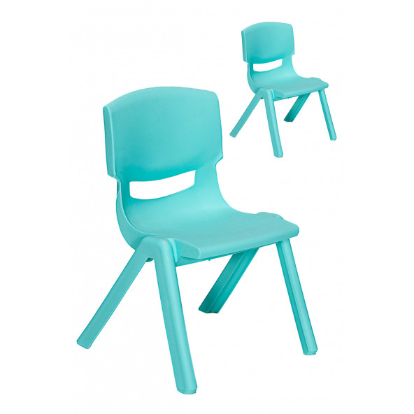 Junior 2 Adet Ergonomik Konforlu Anaokulu Kreş Çocuk Sandalyesi - Turkuaz