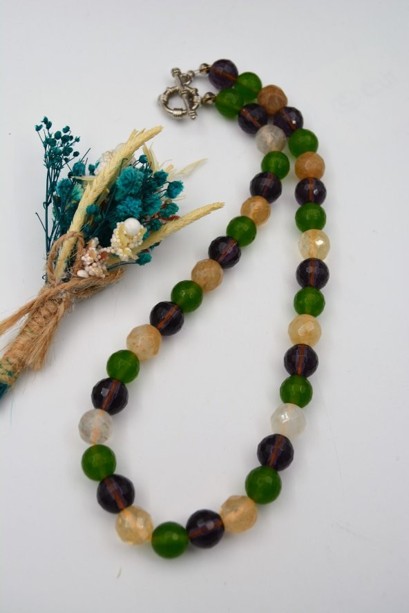 STONEAGE Orijinal Ceyt Taşı T Kilit Şifa Kolyesi - Resim 3