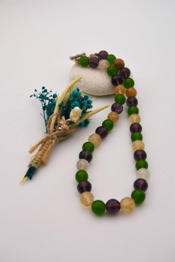 STONEAGE Orijinal Ceyt Taşı T Kilit Şifa Kolyesi - Resim 4