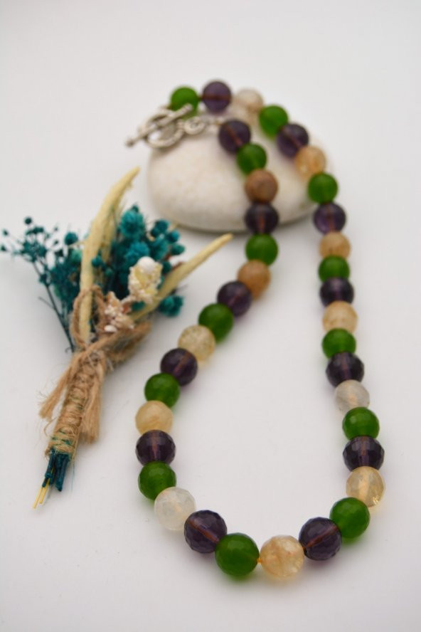 STONEAGE Orijinal Ceyt Taşı T Kilit Şifa Kolyesi - Resim 5