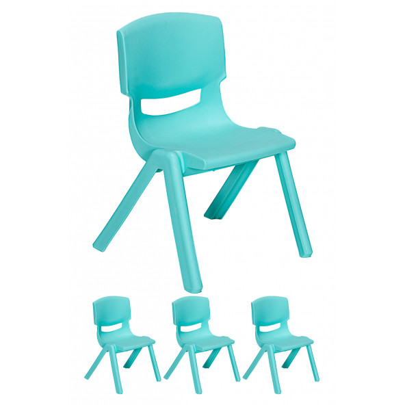 Junior 4 Adet Ergonomik Konforlu Anaokulu Kreş Çocuk Sandalyesi - Turkuaz