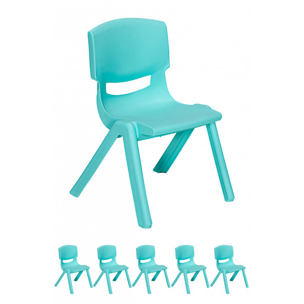 Junior 6 Adet Ergonomik Konforlu Anaokulu Kreş Çocuk Sandalyesi - Turkuaz