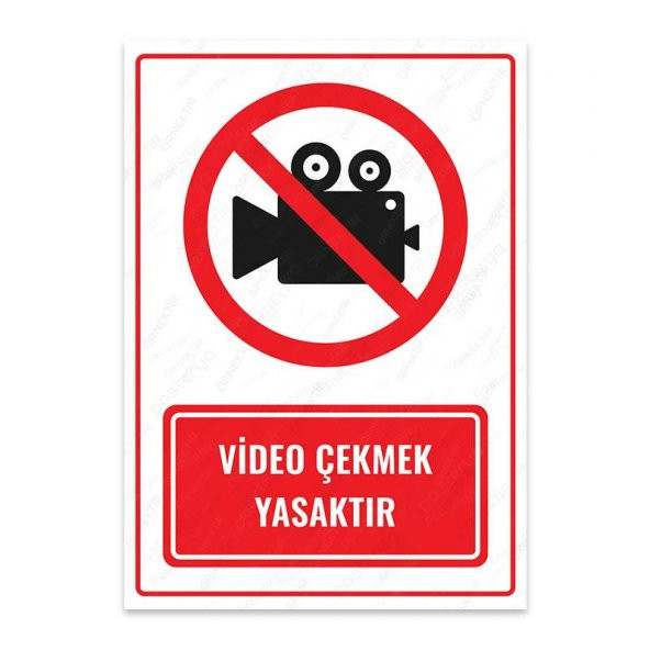 U1103 - Video Çekmek Yasaktır Uyarı Levhası (15,4x21,6cm)