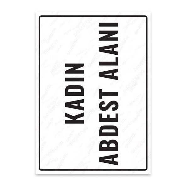 U1170 - Kadın Abdest Alanı Uyarı Levhası (15,4x21,6cm)