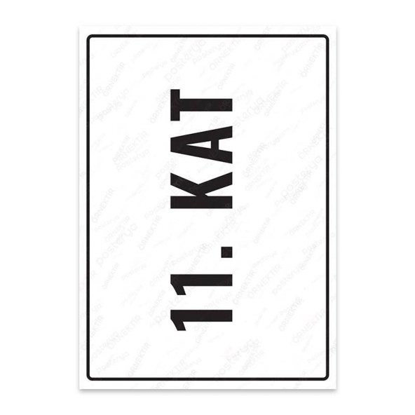 U1246 - 11. Kat Uyarı Levhası (15,4x21,6cm)