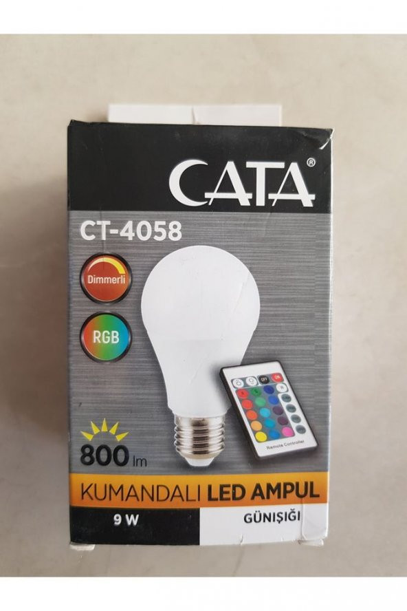 1. Kalite 9w E27 Rgb Uzaktan Kumandalı Led Ampul Gün Işığı E63 - Ct-4058 - 2