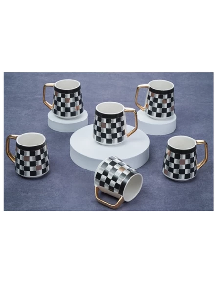 Acar KAI21.0197 My Mug Gold Detaylı Dama Desenli Kupa 150 ml 1 Adet - Resim 2