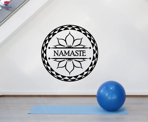 Oturma Odası, Yatak Odası Duvar Sticker Lotus Çiçeği Yoga Meditasyon Merkezi Logo Namaste Çıkartmalar ürün görseli