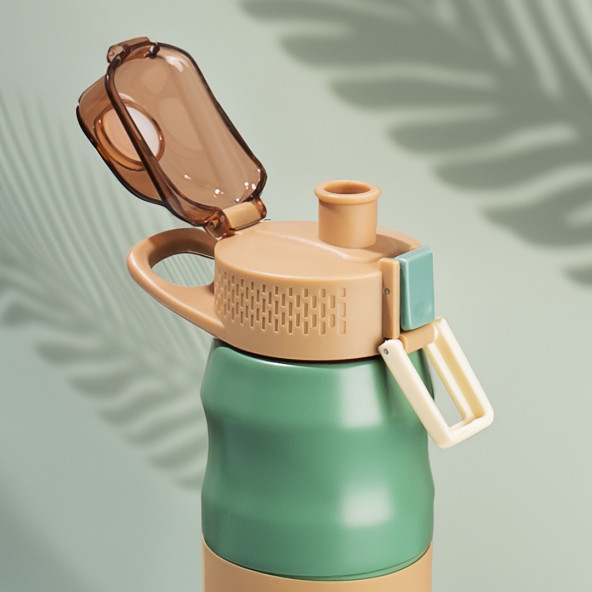 Cooker 1393-4 Paslanmaz Çelik Sızdırmaz Çift Katmanlı Yalıtımlı Çay Kahve Termosu Yeşil 350 ml - 2