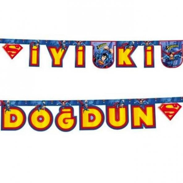 BANNER İYİKİ DOĞDUN LİSANSLI SÜPERMEN
