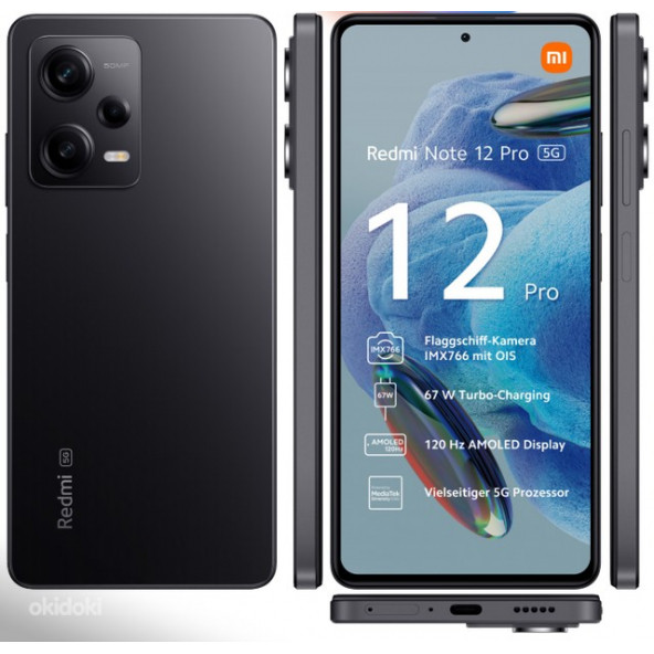 Redmi Note 12 Pro 5G 8+3GB + 256GB Siyah Cep Telefonu