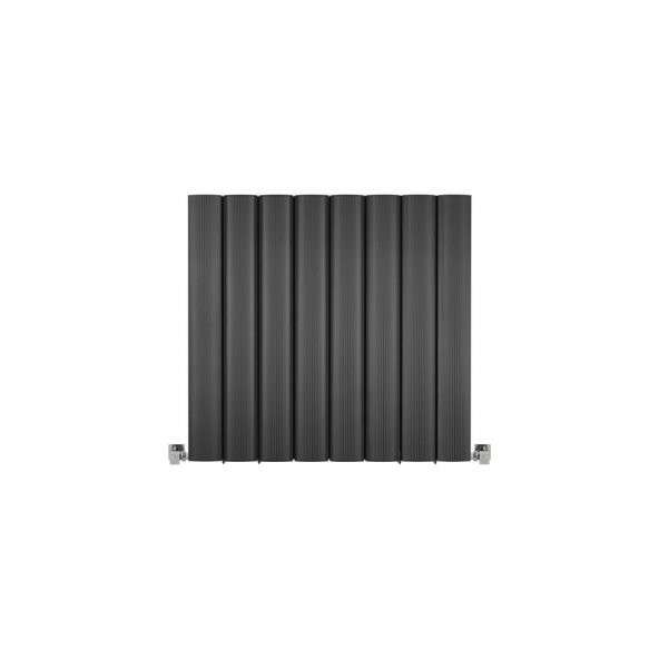 600X555mm Amber Yatay Antrasit Alüminyum Radyatör Standart Bağlantı ürün görseli