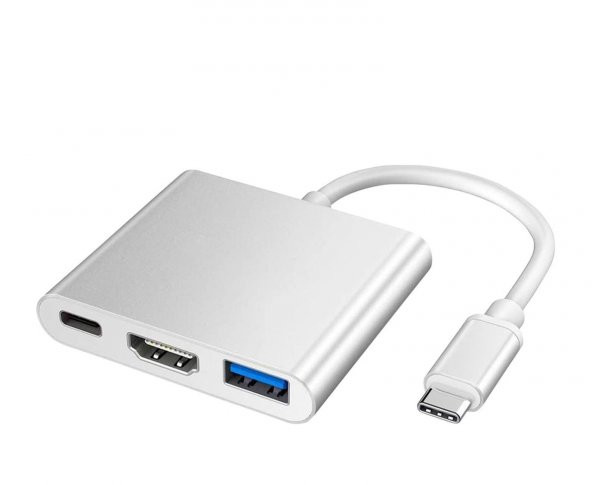 Global 3in1 Type-C To HDMI Hub Port Adaptör 100W PD USB 3.0 4K HDMI Çıkışlı WNE0062