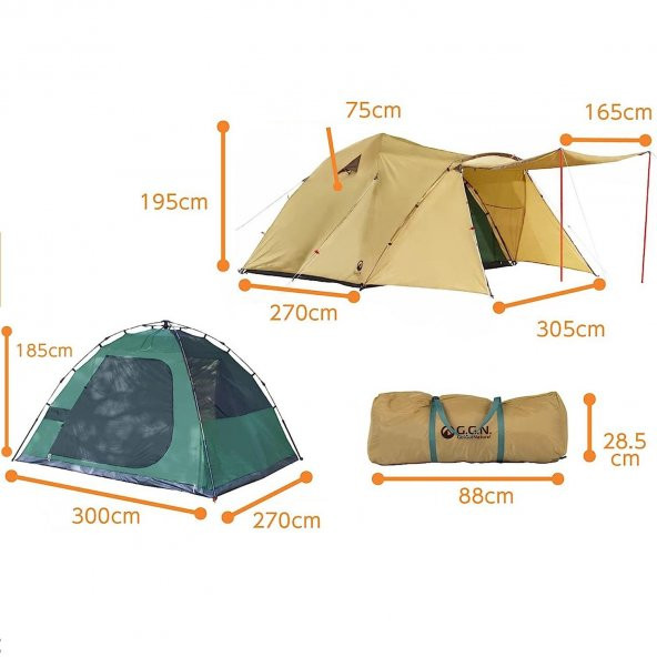 BreezeTime GoGoNature D3 Otomatik Çadır-BEJ - 4