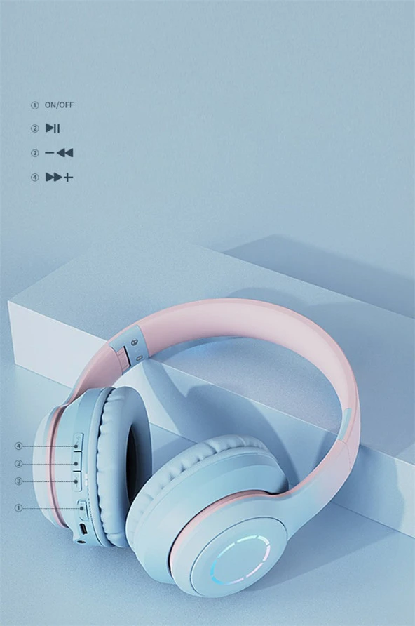 Concord ST99 Mikrofonlu  Aux Girişli Işıklı Bluetooth Kulaklık - 12