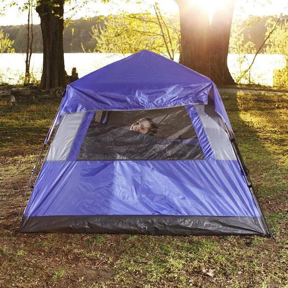 Where Tomorrow Fenstern Otomatik Çadır-MAVİ - Resim 4