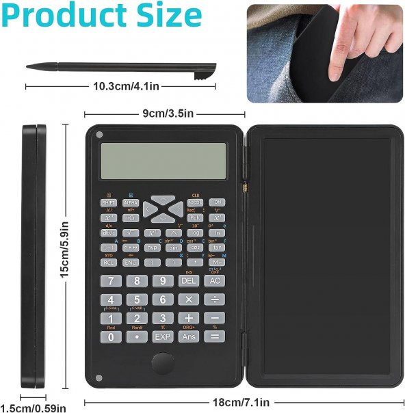 Valkyrie ZH69 Dijital Ekranlı Stylus 6 inç Hesap Makinesi Dual Bilimsel Fonksiyonlu Katlanabilir - 6