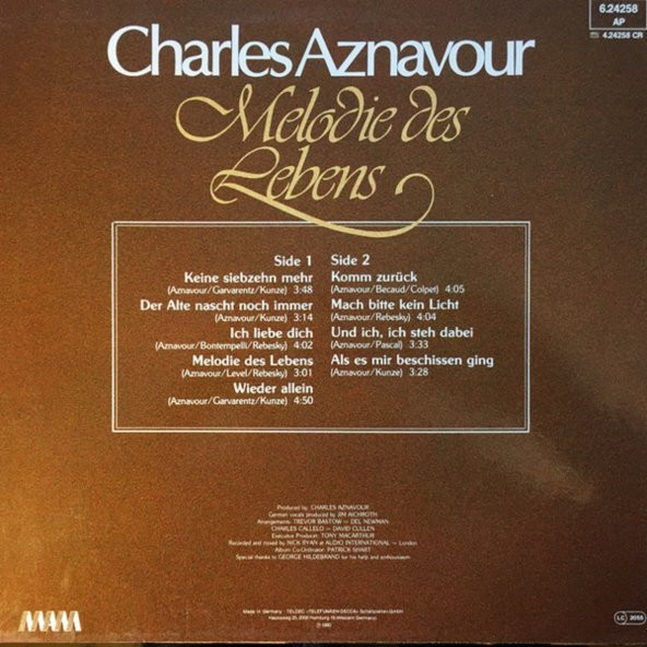 Charles Aznavour – Melodie des Lebens folk plak alithestereo