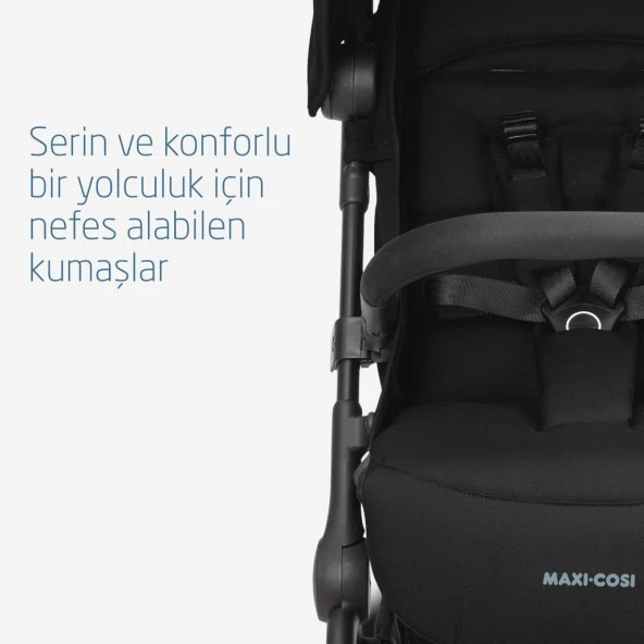 Maxi-Cosi Lara2-CabrioFix I-Size Ultra Kompakt Kabin Boy Seyahat Sistem Bebek Arabası Essential Black - Resim 9